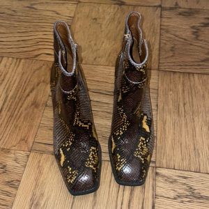 Never worn Franco Sarto leather boots snake print